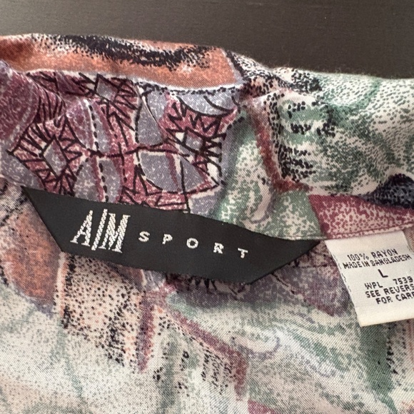 Vintage 80s 90s Womens AIM Sport Rayon Jumper Romper Shorts Size Large - Picture 3 of 5